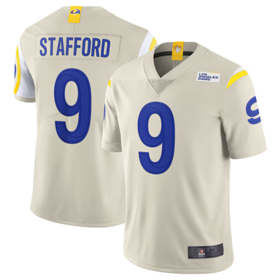 Kdoa LA.Rams #9 Matthew Stafford Bone Vapor Limited Jersey American Stitched Jerseys