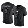 Kdoa LA.Rams #9 Matthew Stafford Player Black Limited Reflective Home Game Stitched Jerseys