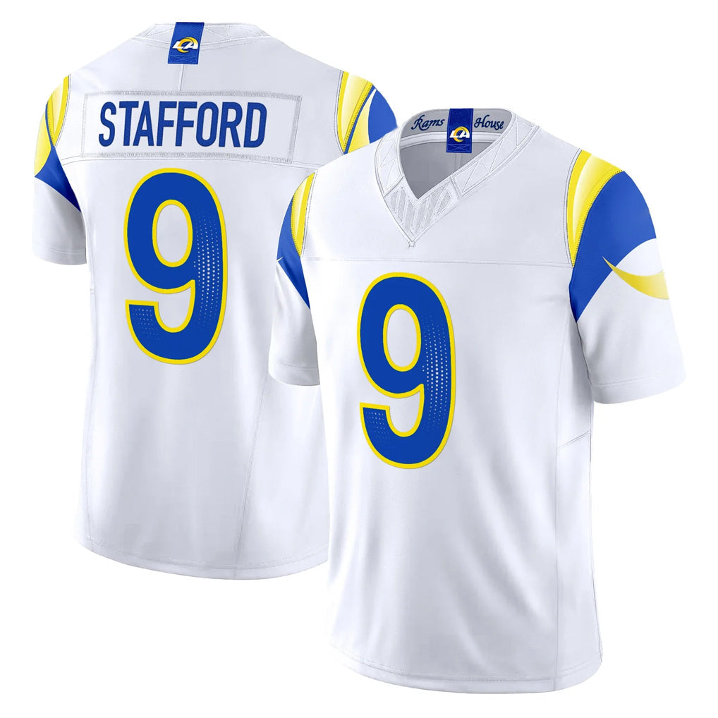 Kdoa LA.Rams #9 Matthew Stafford Player White Rivalries Vapor Limited Home Game Stitched Jerseys