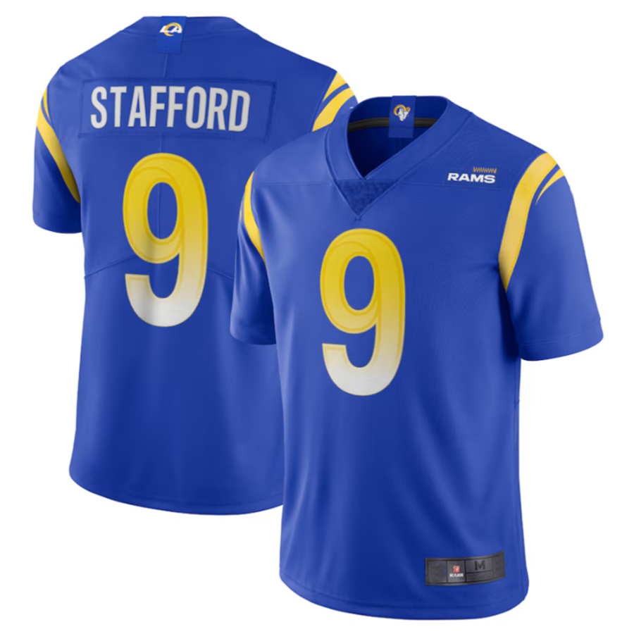 Kdoa LA.Rams #9 Matthew Stafford Royal Vapor Limited Jersey American Stitched Jerseys