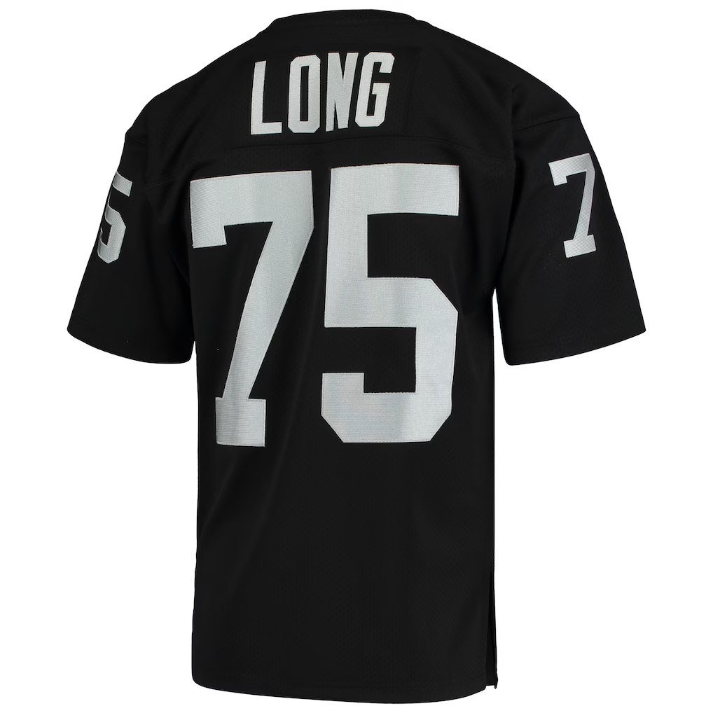 Kdoa LV.Raiders 1983 #75 Howie Long Mitchell & Ness Black Authentic Throwback Retired Player Stitched Puhic Jersey