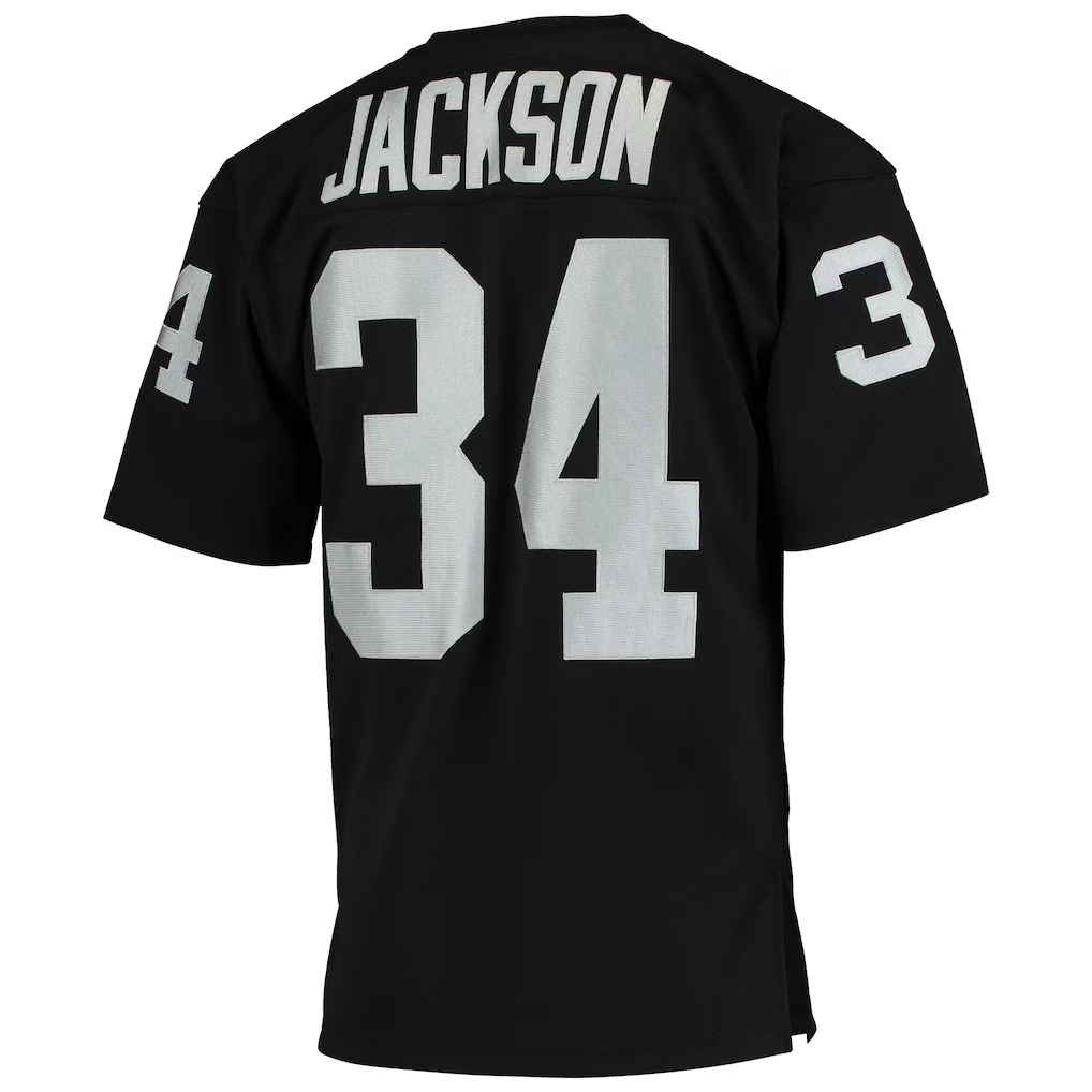 Kdoa LV.Raiders 1990 #34 Bo Jackson Mitchell & Ness Black Authentic Throwback Retired Player Stitched Puhic Jersey