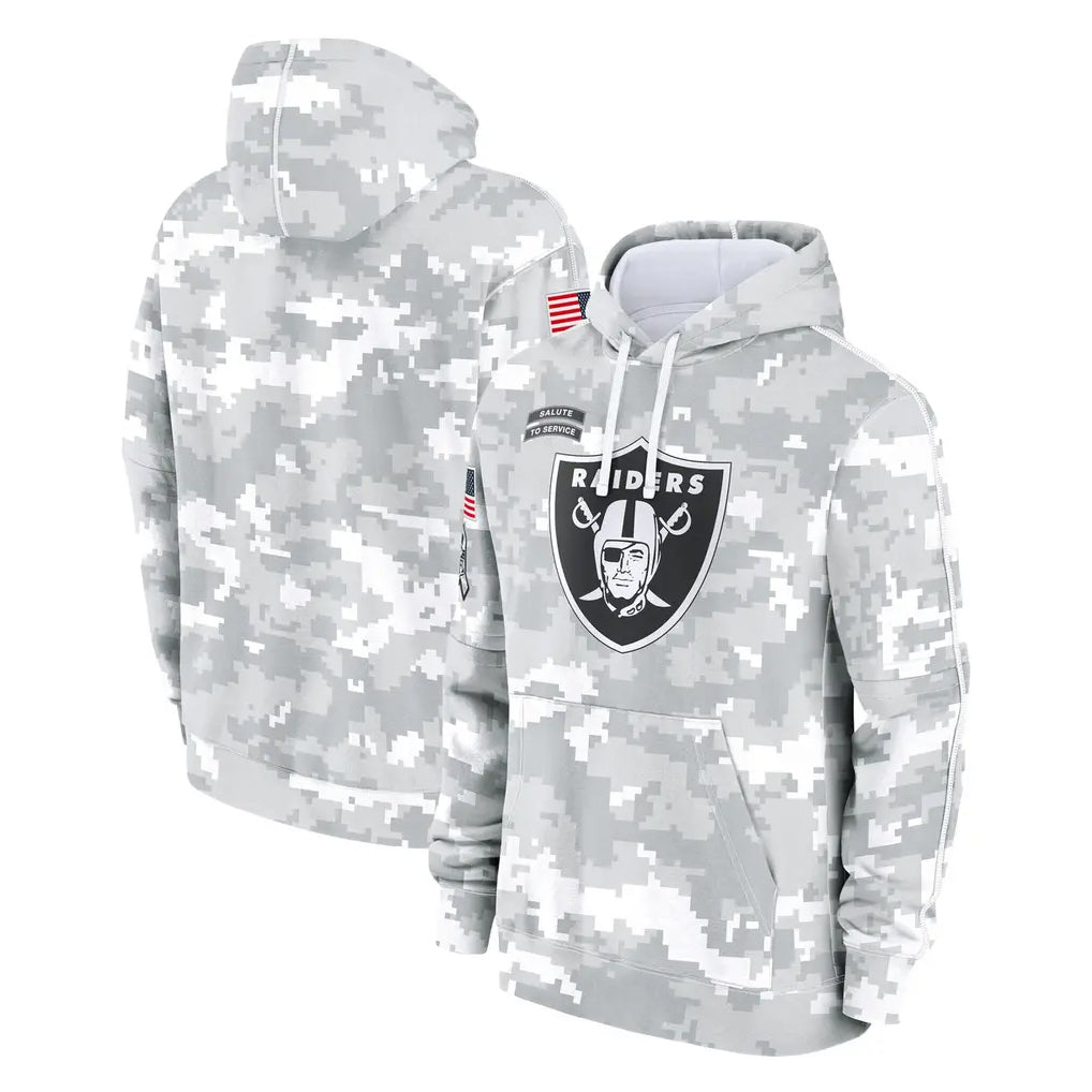 Kdoa LV.Raiders Arctic Camo Salute to Service Hoodies Limited Game Blank Player Stitched Jerseys