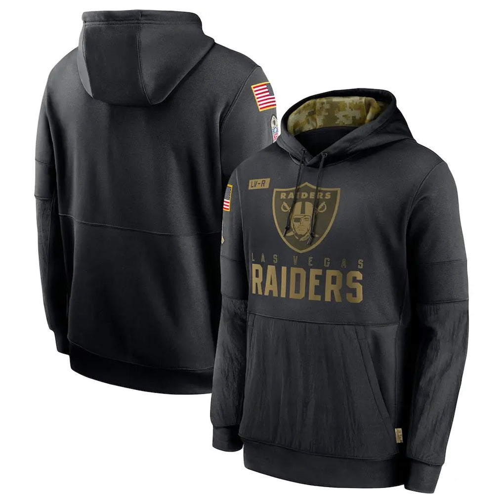 Kdoa LV.Raiders Black Salute to Service Hoodies Limited Game Blank Player Stitched Jerseys