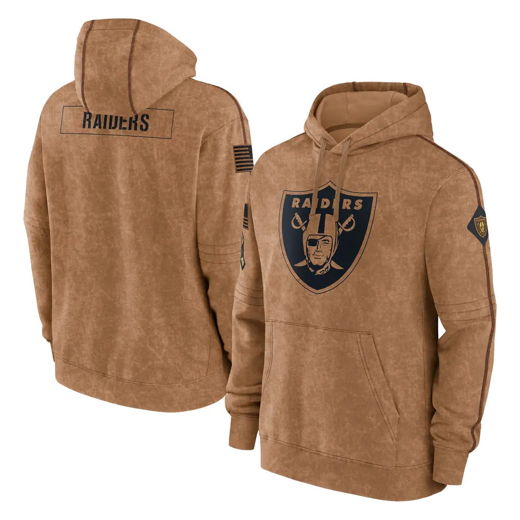 Kdoa LV.Raiders Brown Salute to Service Hoodies Limited Game Blank Player Stitched Jerseys