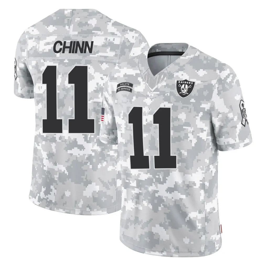 Kdoa LV.Raiders #11 Jeremy Chinn Player Arctic Camo Salute To Service Limited Game Stitched Jerseys