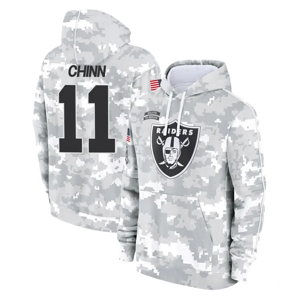 Kdoa LV.Raiders #11 Jeremy Chinn Player Arctic Camo Salute to Service Hoodies Limited Game Stitched Jerseys
