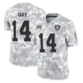 Kdoa LV.Raiders #14 Matt Gay Player Arctic Camo Salute To Service Limited Game Stitched Jerseys