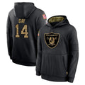 Kdoa LV.Raiders #14 Matt Gay Player Black Salute to Service Hoodies Limited Game Stitched Jerseys