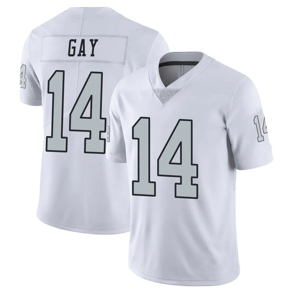 Kdoa LV.Raiders #14 Matt Gay Player White Limited Color Rush Home Game Stitched Jerseys