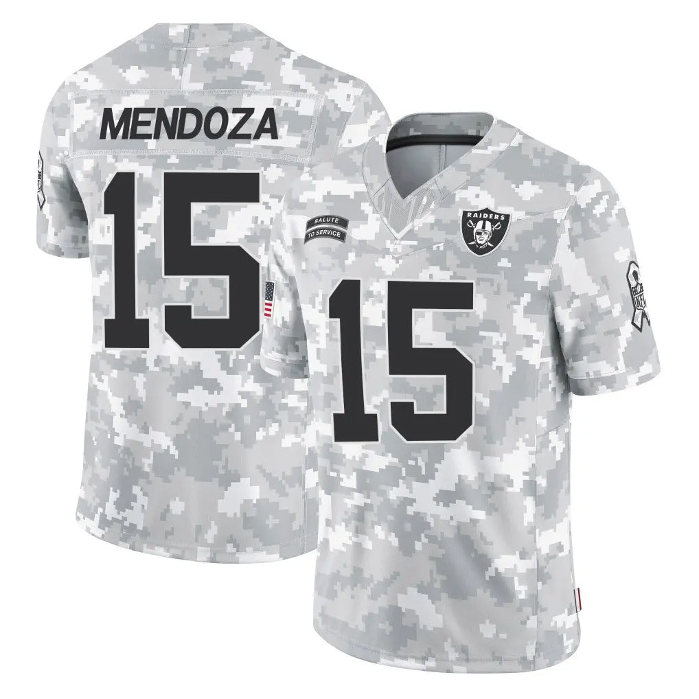 Kdoa LV.Raiders #15 Fernando Mendoza Player Arctic Camo Salute To Service Limited Game Stitched Jerseys