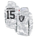 Kdoa LV.Raiders #15 Fernando Mendoza Player Arctic Camo Salute to Service Hoodies Limited Game Stitched Jerseys