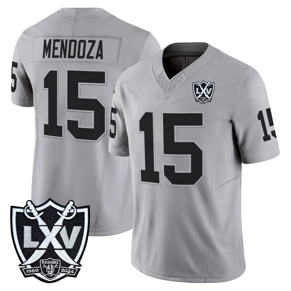 Kdoa LV.Raiders #15 Fernando Mendoza Player Gray 2026 Vapor Limited Home Game Stitched Jerseys