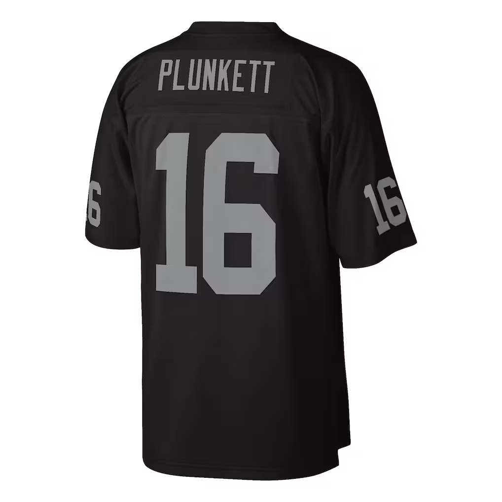 Kdoa LV.Raiders #16 Jim Plunkett Mitchell & Ness Black 1980 Legacy Replica Stitched Puhic Jersey
