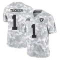 Kdoa LV.Raiders #1 Tre Tucker Player Arctic Camo Salute To Service Limited Game Stitched Jerseys