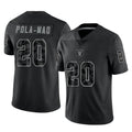 Kdoa LV.Raiders #20 Isaiah Pola-Mao Player Black Reflective Limited Game Stitched Jerseys