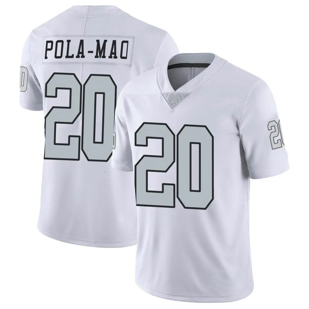 Kdoa LV.Raiders #20 Isaiah Pola-Mao Player White Limited Color Rush Home Game Stitched Jerseys