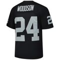 Kdoa LV.Raiders #24 Charles Woodson Mitchell & Ness Black Legacy Replica Jersey Stitched Puhic