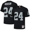 Kdoa LV.Raiders #24 Charles Woodson Player Mitchell & Ness Black Legacy Replica Stitched Jerseys