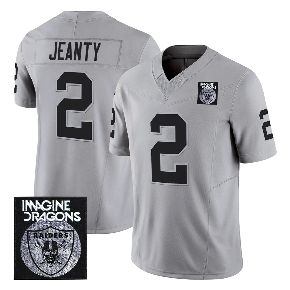 Kdoa LV.Raiders #2 Ashton Jeanty Player Gray Vapor Limited Home Game Stitched Jerseys