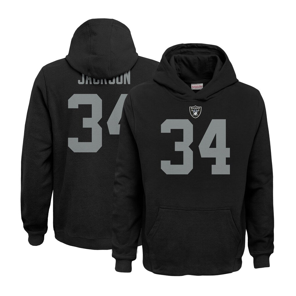 Kdoa LV.Raiders #34 Bo Jackson Player Black Salute to Service Hoodies Stitched Jerseys