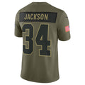 Kdoa LV.Raiders #34 Bo Jackson Player Salute To Service Limited Olive Stitched Jerseys