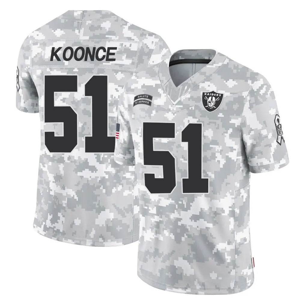 Kdoa LV.Raiders #51 Malcolm Koonce Player Arctic Camo Salute To Service Limited Game Stitched Jerseys