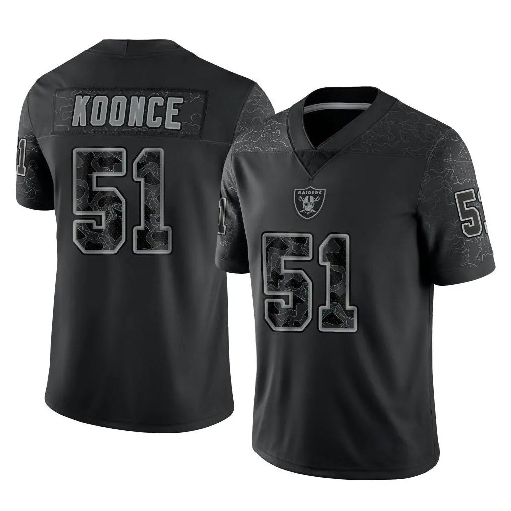Kdoa LV.Raiders #51 Malcolm Koonce Player Black Reflective Limited Game Stitched Jerseys