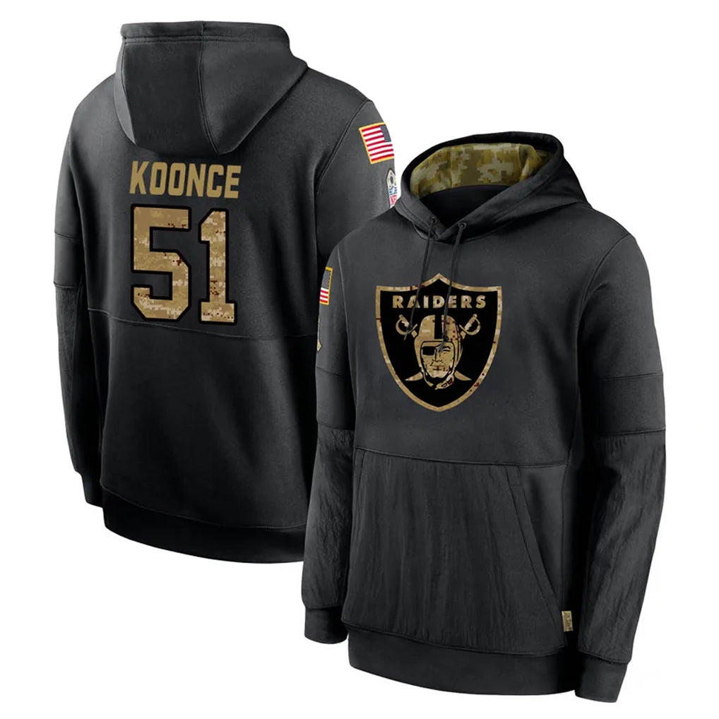 Kdoa LV.Raiders #51 Malcolm Koonce Player Black Salute to Service Hoodies Limited Game Stitched Jerseys