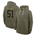 Kdoa LV.Raiders #51 Malcolm Koonce Player Olive Salute to Service Pullover Hoodies Limited Stitched Jerseys