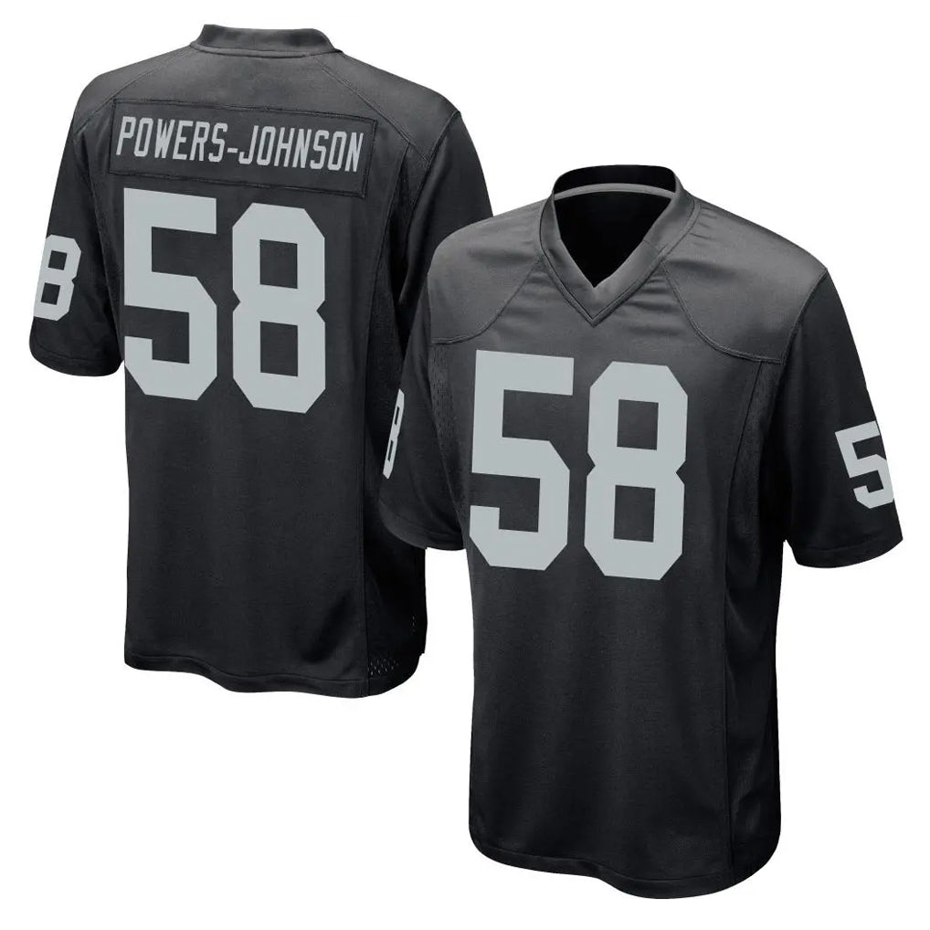 Kdoa LV.Raiders #58 Jackson Powers-Johnson Player Black Home Game Stitched Jerseys
