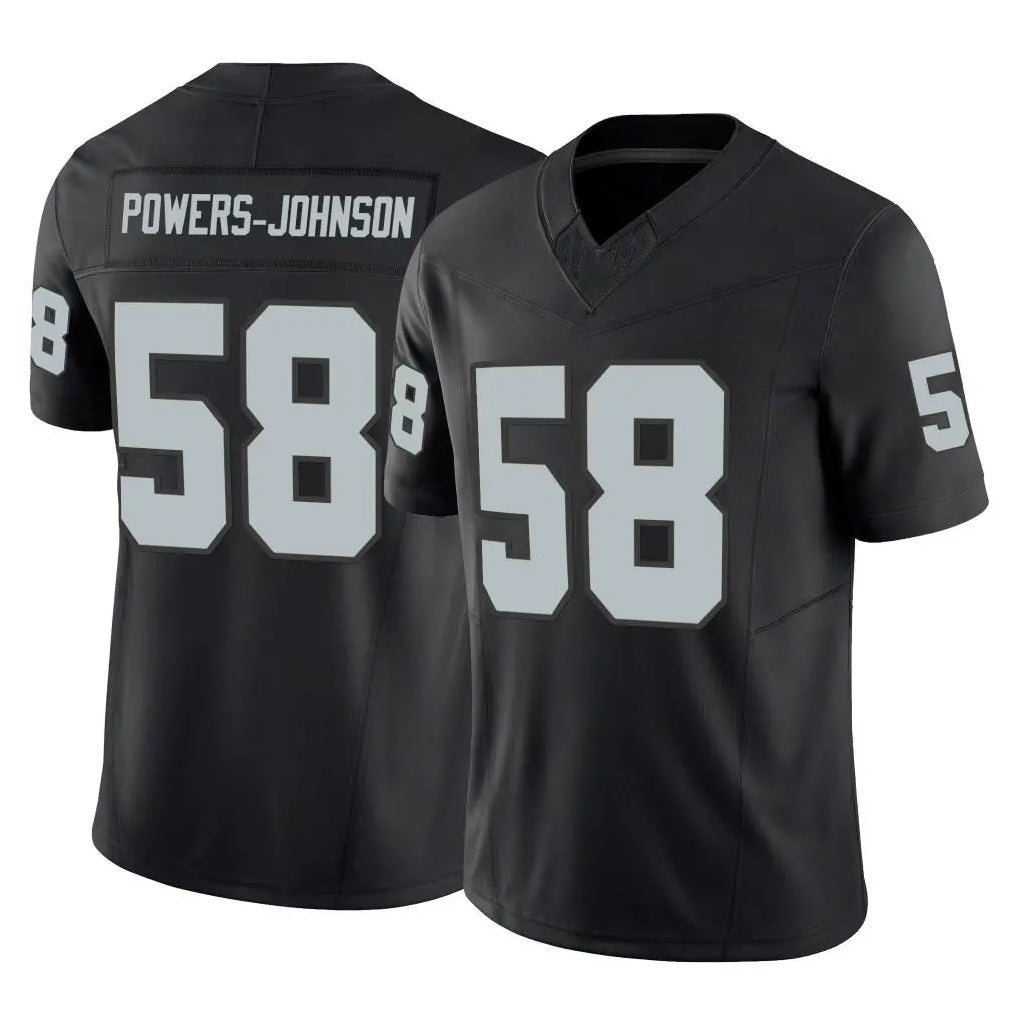 Kdoa LV.Raiders #58 Jackson Powers-Johnson Player Black Limited Vapor F.U.S.E. Home Game Stitched Jerseys