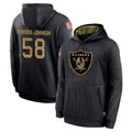 Kdoa LV.Raiders #58 Jackson Powers-Johnson Player Black Salute to Service Hoodies Limited Game Stitched Jerseys