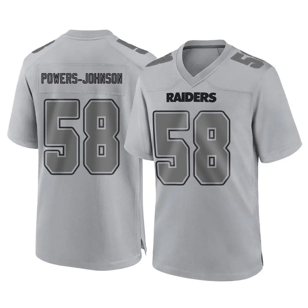 Kdoa LV.Raiders #58 Jackson Powers-Johnson Player Gray Atmosphere Fashion Limited Game Stitched Jerseys
