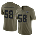 Kdoa LV.Raiders #58 Jackson Powers-Johnson Player Olive Salute To Service Limited Stitched Jerseys