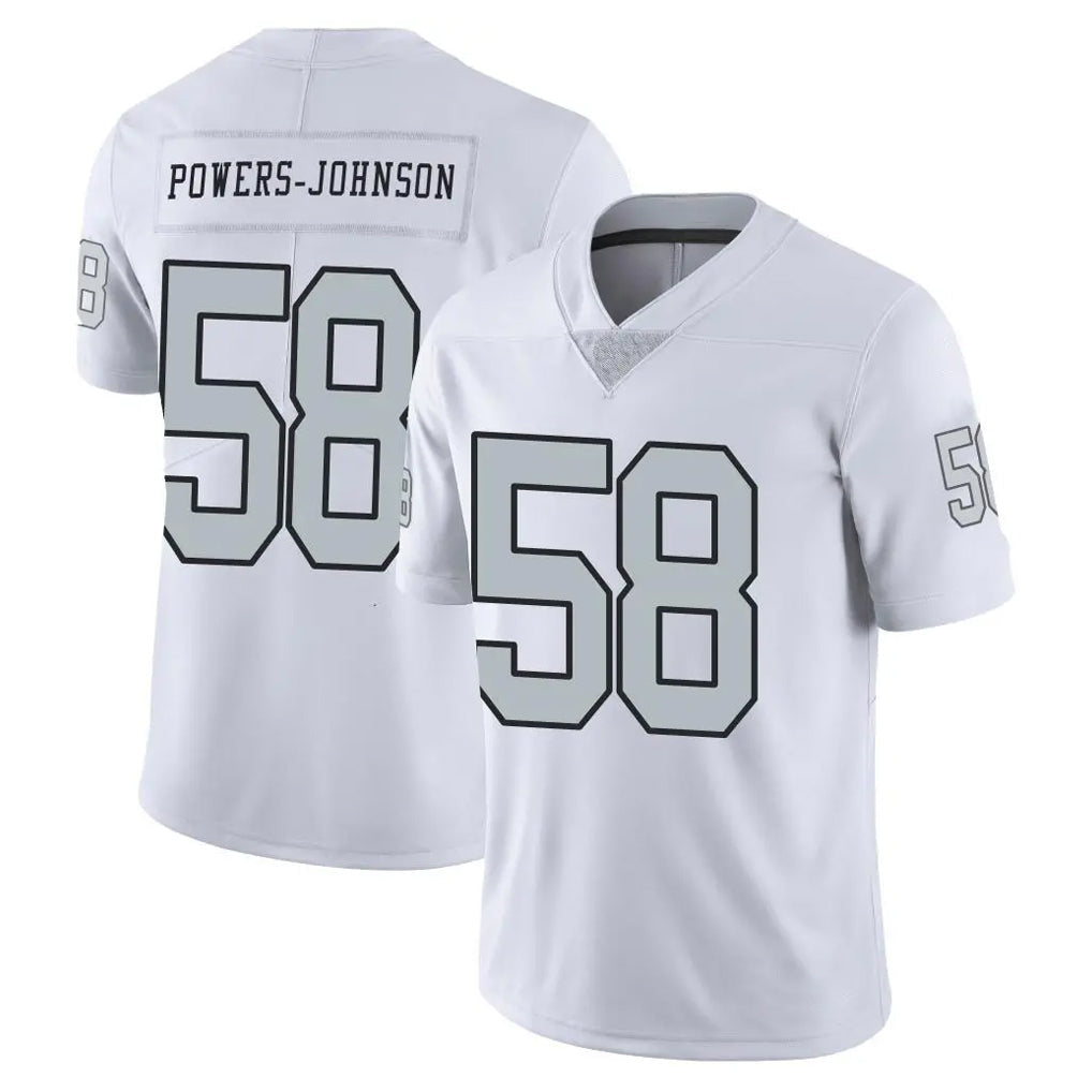 Kdoa LV.Raiders #58 Jackson Powers-Johnson Player White Limited Color Rush Home Game Stitched Jerseys