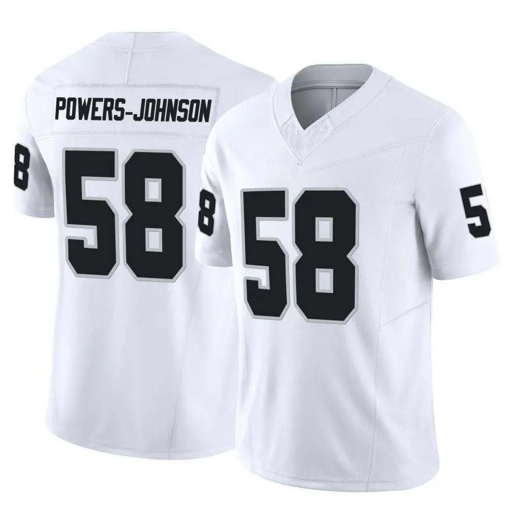 Kdoa LV.Raiders #58 Jackson Powers-Johnson Player White Limited Vapor F.U.S.E. Home Game Stitched Jerseys