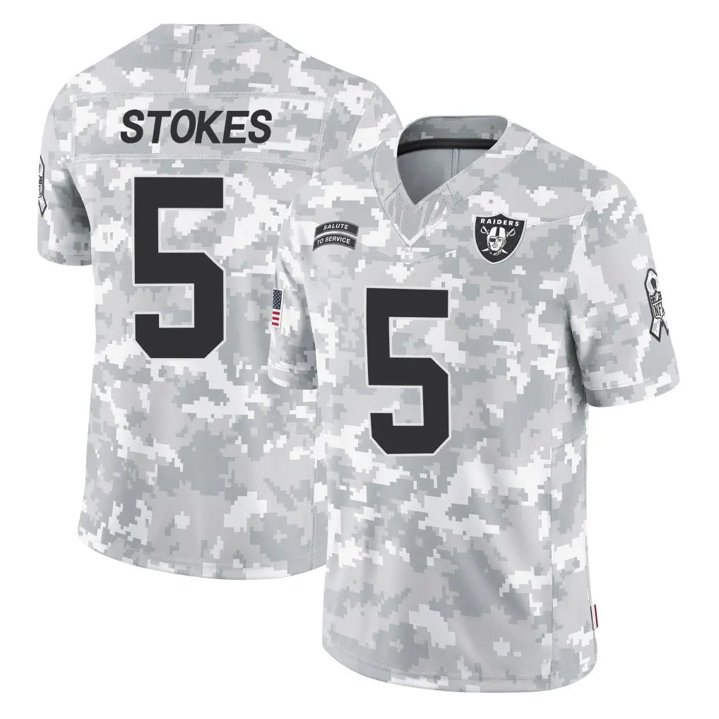 Kdoa LV.Raiders #5 Eric Stokes Player Arctic Camo Salute To Service Limited Game Stitched Jerseys