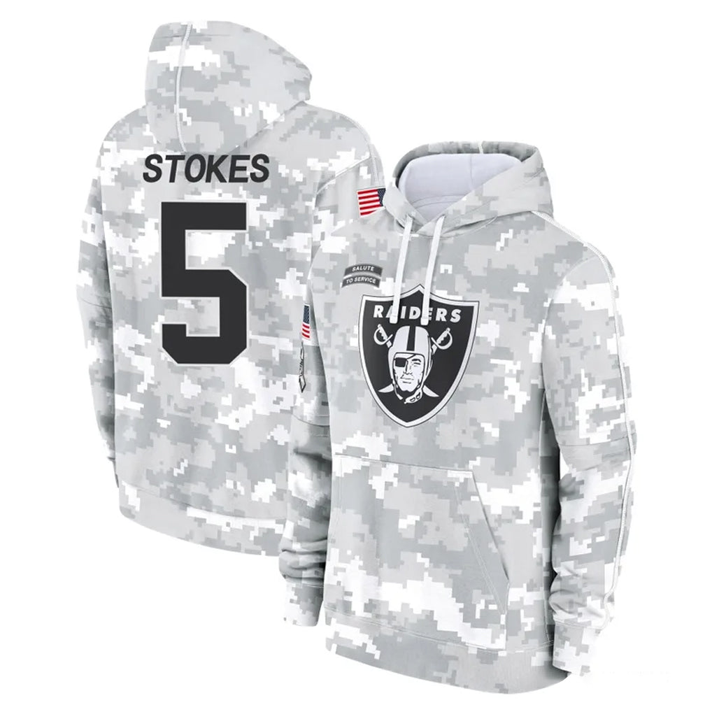 Kdoa LV.Raiders #5 Eric Stokes Player Arctic Camo Salute to Service Hoodies Limited Game Stitched Jerseys