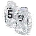Kdoa LV.Raiders #5 Eric Stokes Player Arctic Camo Salute to Service Hoodies Limited Game Stitched Jerseys