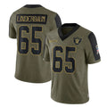 Kdoa LV.Raiders #65 Tyler Linderbaum Player Olive Salute To Service Limited Game Stitched Jerseys