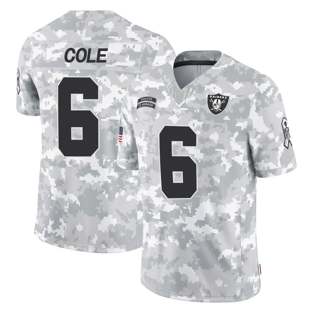 Kdoa LV.Raiders #6 A.J. Cole Player Arctic Camo Salute To Service Limited Game Stitched Jerseys