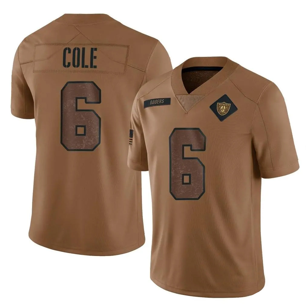Kdoa LV.Raiders #6 A.J. Cole Player Brown Salute To Service Limited Stitched Jerseys