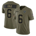 Kdoa LV.Raiders #6 A.J. Cole Player Olive 2025 Salute To Service Limited Game Stitched Jerseys