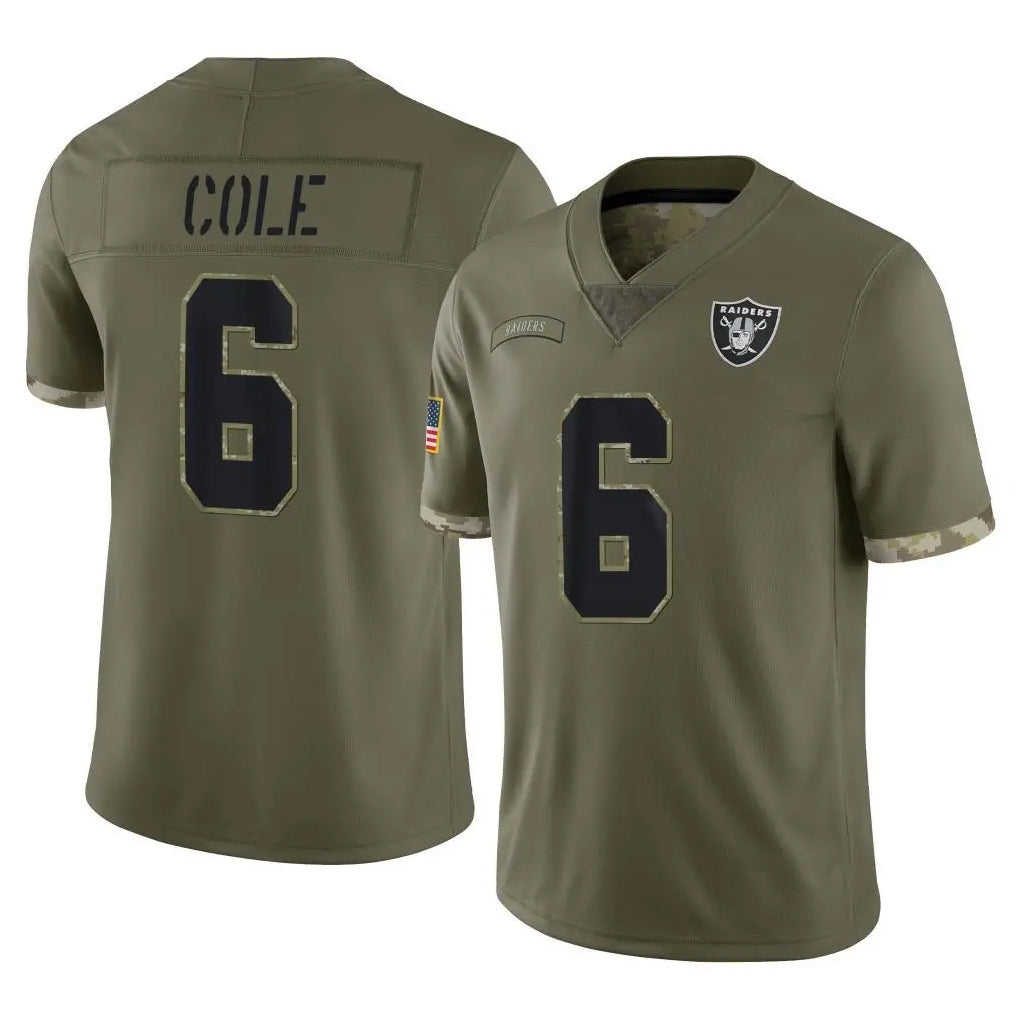 Kdoa LV.Raiders #6 A.J. Cole Player Olive Salute To Service Limited Stitched Jerseys
