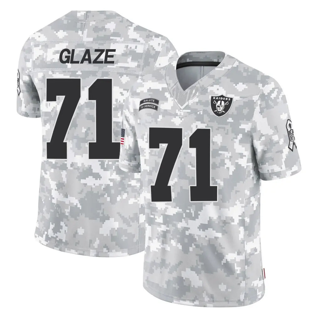 Kdoa LV.Raiders #71 DJ Glaze Player Arctic Camo Salute To Service Limited Game Stitched Jerseys
