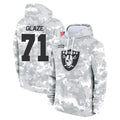 Kdoa LV.Raiders #71 DJ Glaze Player Arctic Camo Salute to Service Hoodies Limited Game Stitched Jerseys