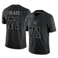 Kdoa LV.Raiders #71 DJ Glaze Player Black Reflective Limited Game Stitched Jerseys