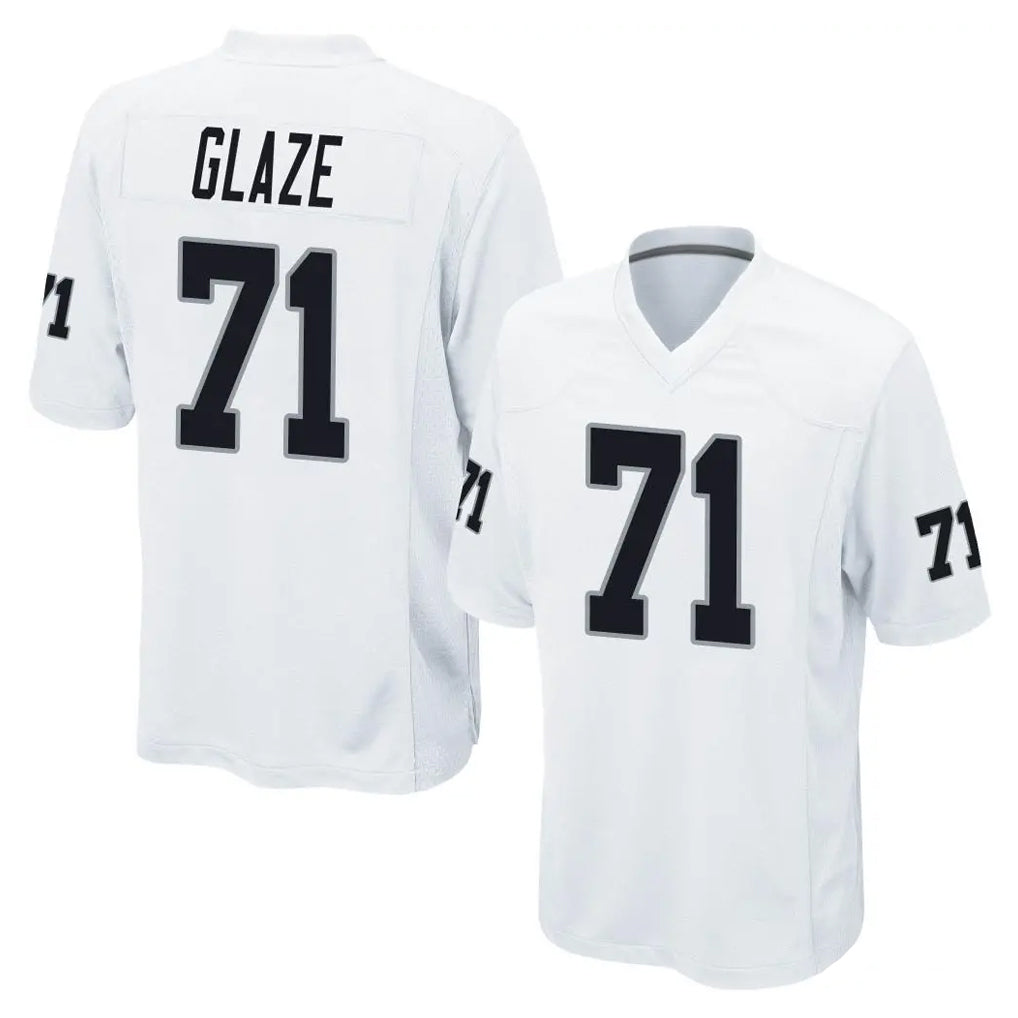 Kdoa LV.Raiders #71 DJ Glaze Player White Home Game Stitched Jerseys