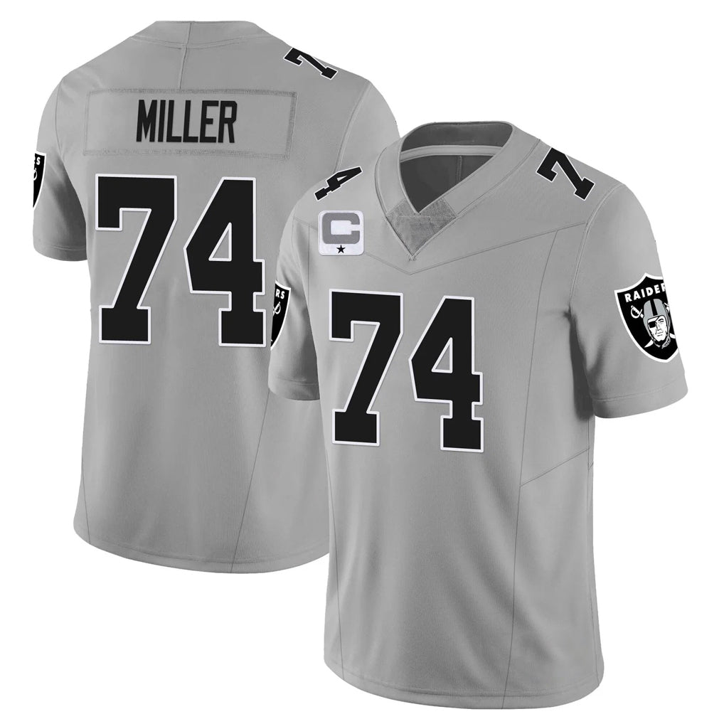 Kdoa LV.Raiders #74 Kolton Miller Player Gray Vapor Limited Home Game Stitched Jerseys